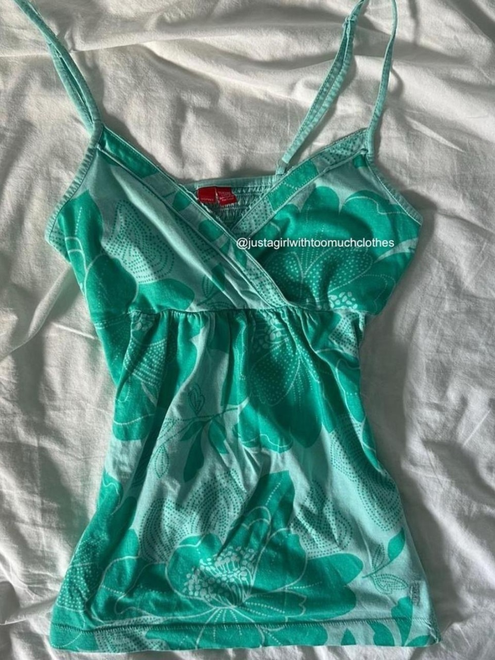 Turquoise Floral Cami Tank Top